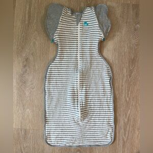 Love to dream Gray and White Striped Swaddle Sleep Sack